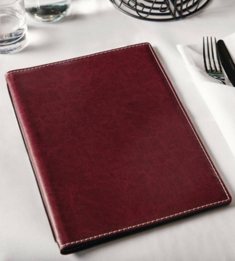 PORTE MENU 16 VUE EN SIMILI-CUIRE CLASSIQUE FORMAT A 4